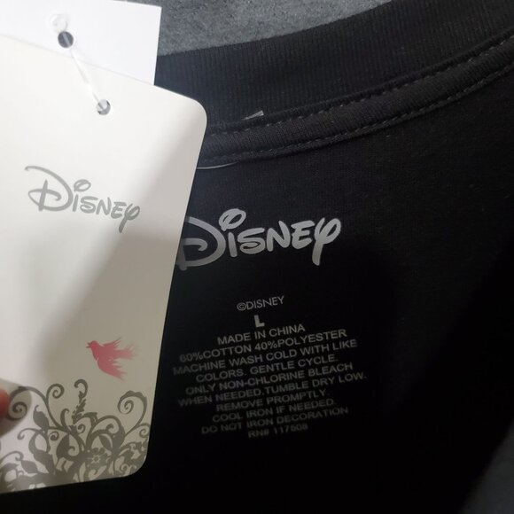 DISNEY Womens Shirt SZ L Mickey Mouse Leopard Animal Graphic Long Sleeve - Picture 5 of 8